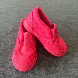 Vans Vibrant Hot Pink Kids Slip-On Shoes size Toddler 6